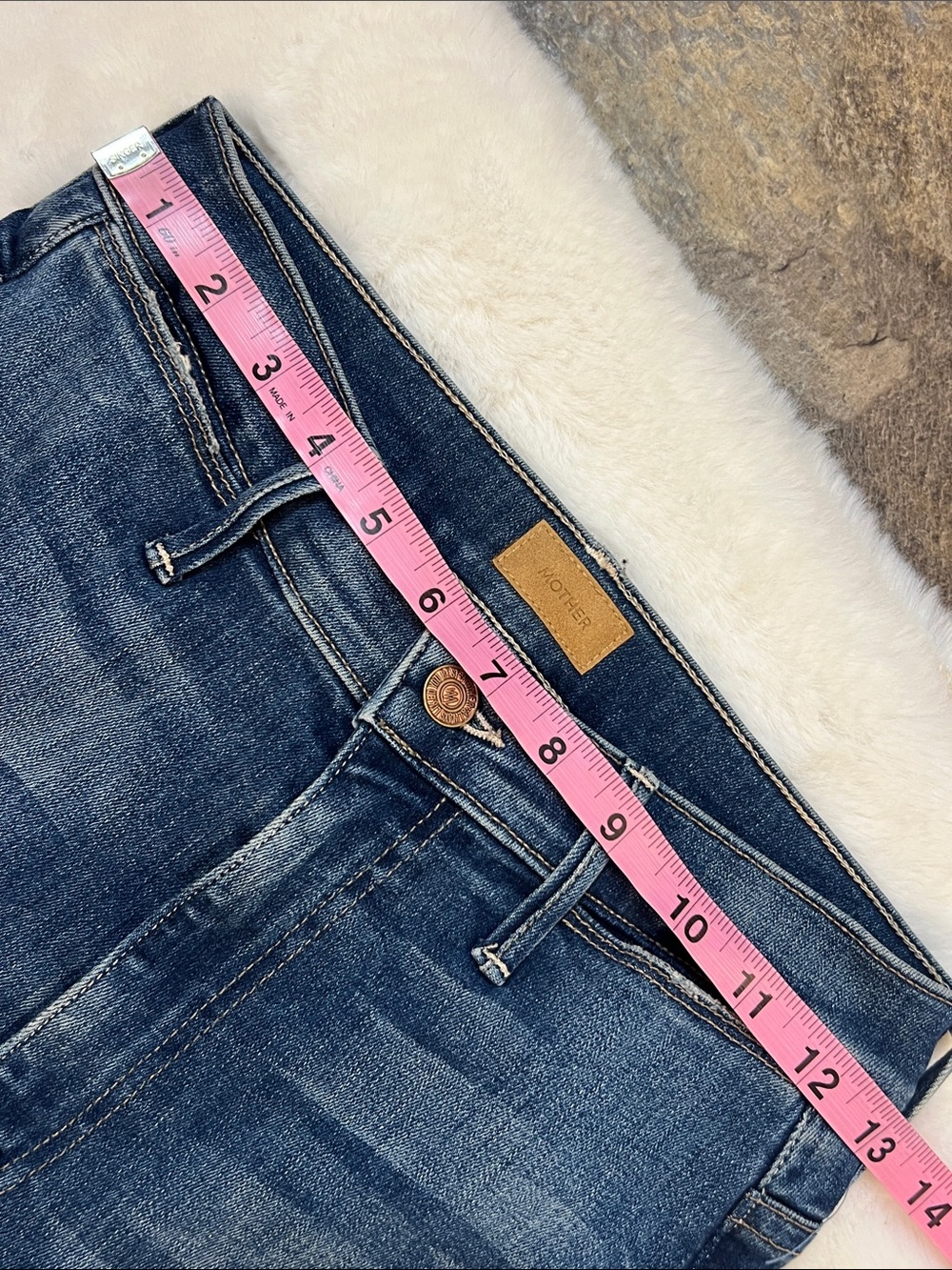 MOTHER The Swooner Roller Crop Fray High Waisted Wide Leg Jeans Size 27 - Picture 12 of 16
